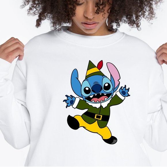 Stitch Elf HTV Iron on Ready to Press Transfer Sheet-SHIRT NOT INCLUDED - Picture 1 of 6
